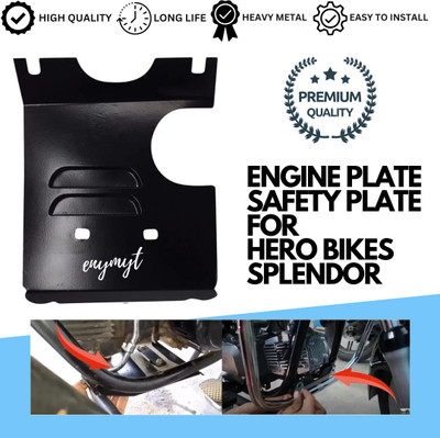 SRPHERE EP4 ENGINE PLATE SAFETY PLATE FOR HERO BIKES SPLENDOR+ XTEC BLACK Bike Engine Guard(Hero)
