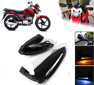 AUTO PEARL Folding Protector Proguard with Led Brake Clutch Lever Black Protector Guard Bike Crash Guard(Mahindra)