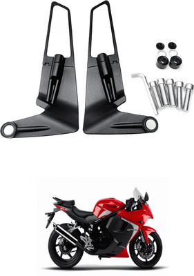 LOVMOTO Universal Motorcycle Adjustable Rotating Rear View Mirror Wing Side Mirror SG14 Handle Bar Grip For TVS Apache RTR 160(Pack of 1)