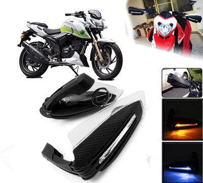AUTO PEARL Folding Protector Proguard with Led Brake Clutch Lever Black Protector Guard Bike Crash Guard(TVS)