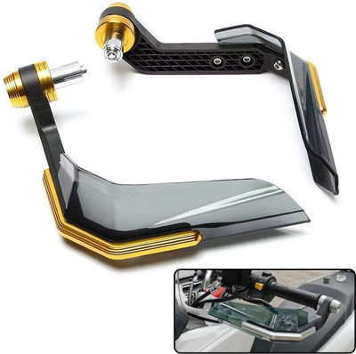 Autopz Bike Transparent Handguard with Golden Body Handlebar Hand Guard(Universal For Bike)