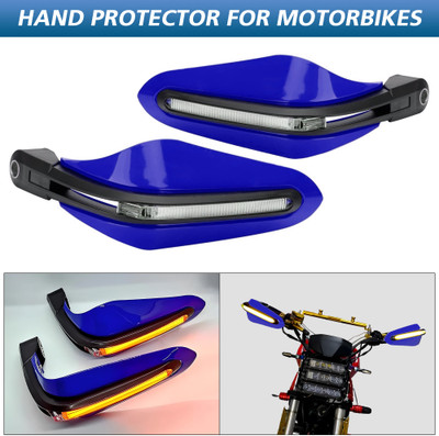 ASRYD Bike Brake, Clutch Lever Guard / Wind Deflector With DRL LED Light Blue Handlebar Hand Guard(Universal For Bike)