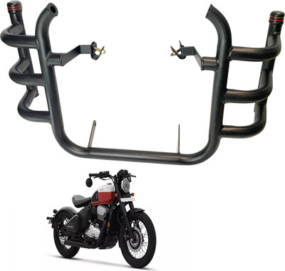 Dhe Best Bike Front Stylist Leg Crush Guard 3 Bar Leg Guard Black Bike Crash Guard(JAWA)