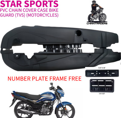 CHINKI TRADERS CHAIN COVER FOR STAR SPORTS (TVS) BLACK 001 Bike Chain Guard(TVS)