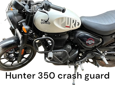 RS ACESSORIES HUB Matte Black Crash Guard Compatible with RE Hunter 350(Royal Enfield)