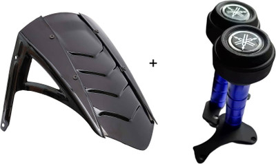 VermsBikers CNC Frame Slider for R15V4/R15M blue/black+SharkFin Rear Fender r15/mt15 (Black) Bike Crash Guard(Yamaha)