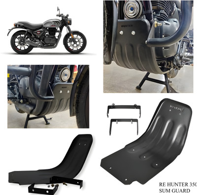 RS ACESSORIES HUB BEST Metal Premium Heavy Quality Engine Guard,Sump Guard for RE Hunt.er 350 cc Bike Crash Guard(Royal Enfield)