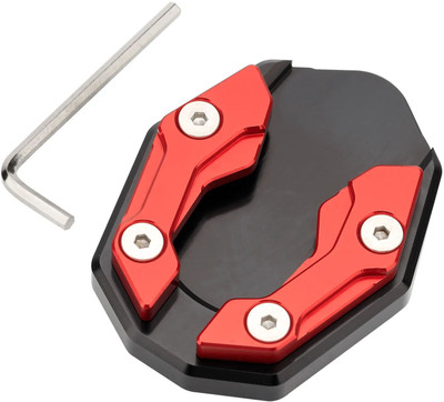 Vagary Red CNC Side Stand Extender Foot Kickstand for Yamaha Aerox 155 Bike Crash Guard(Yamaha)