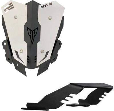 way2gmart MT15 Metal Heavy Visor White/Black Colour with MT15 Black backrest Bike Fairing Kit