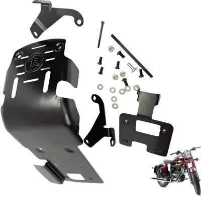 RS ACESSORIES HUB Sump Guard/Engine with R Logo Grey BS3/BS4/BS6 Compatible with Classic 350 Bike Engine Guard(Royal Enfield)