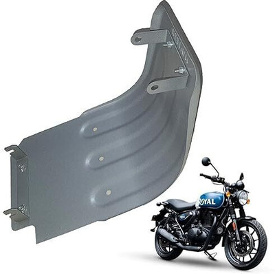 WHEETOYKART Strong Iron Sump Guard for RE Hunter 350 | Silver | Made in India Protection Bike Engine Guard(Royal Enfield)