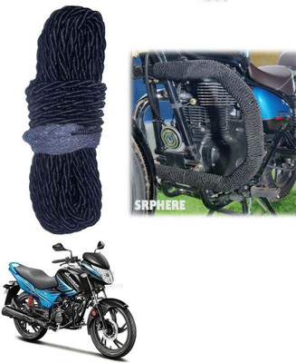SRPHERE Bike Crash Guard Black Rope 12 Meter Long For Glamour i3s(Universal For Bike)