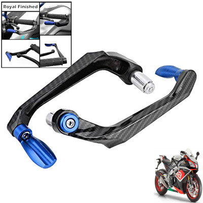 Generox Handlebar Brake Clutch Lever Hand Guard Protector GXcarbonLGBLUE473 Bike Crash Guard(Aprilia)