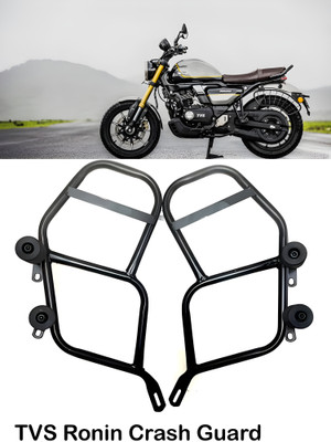 AATRU AUTO Heavy Quality Metal Crash guard With 4 Slider For RONIN 225cc(TVS)