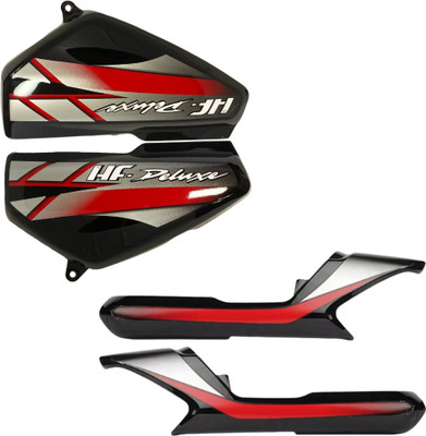 SP Shree Premium Hf Deluxe Black Red Side Panel And Tail Panel Bike Crash Guard(Hero)