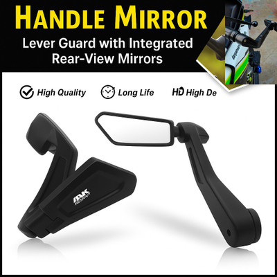 ASRYD Motorcycle Lever Guard With Integrated Rear View Mirror For All Bike Handlebar Hand Guard(Universal For Bike)
