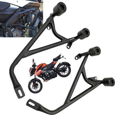 Dhe Best Bike Metal Leg guard / Crash Guard With Frame Slider for Bajaj Pulsur NS 125
