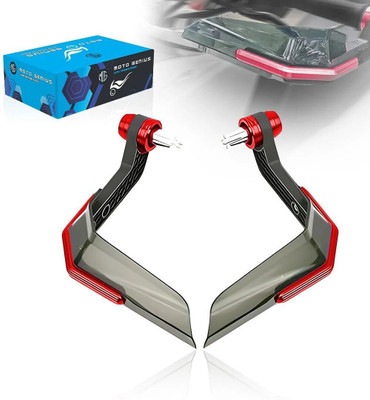 Moto Genius Universal Motorcycle Brake and Clutch Lever Guard (Red) Handlebar Hand Guard(Universal For Bike)