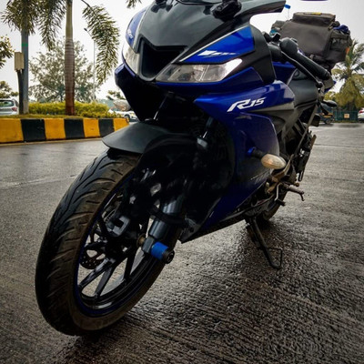 SGTB MT 15 R15 V3 V4 R15 M Front Wheel Fork Sliders Crash Protectors Blue Bike Crash Guard(Yamaha)