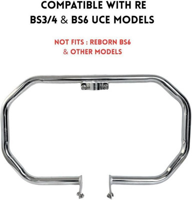 EAZ Heavy-Duty Octagon Chrome Leg Guard for RE BS3/BS4/BS6 UCE Models Bike Leg Guard(Royal Enfield)