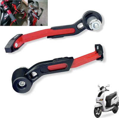 Generox CNC Aluminium Lever Guard Red For iQube Bike Crash Guard(TVS)