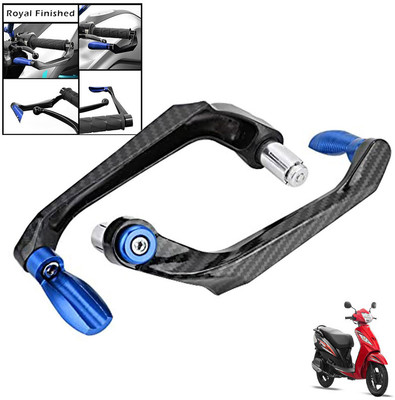 Generox Handlebar Brake Clutch Lever Hand Guard Protector GXcarbonLGBLUE267 Bike Crash Guard(TVS)
