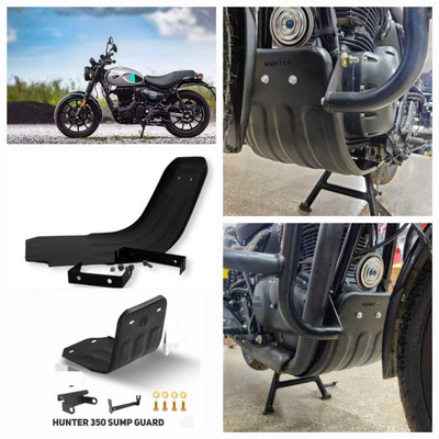 RS ACESSORIES HUB Metal Premium Heavy Quality Engine Guard,Sump Guard for RE.Hunter 350 cc Bike Crash Guard(Royal Enfield)