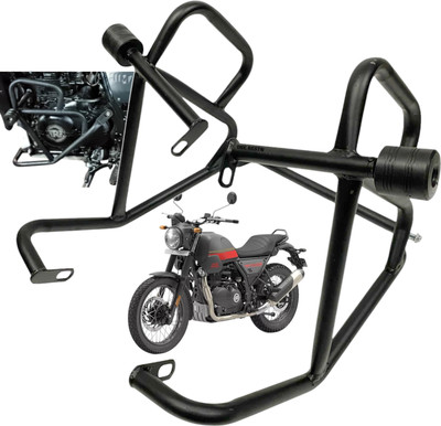 Dhe Best Bike Premium Crash Guard With Frame 4 Slider for RE Scram 411(Royal Enfield)