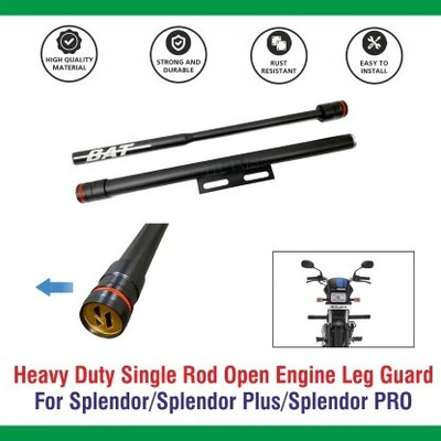 SRPHERE GENUINE STRONG LEG GUARD OPEN (BAT -TYPE) FOR SPLENDOR PQ Bike Crash Guard(Hero, Universal For Bike)