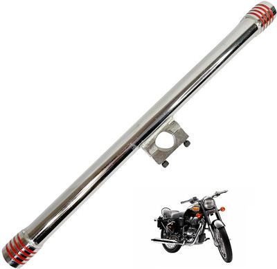 Dhe Best Bike Front Leg Guard Single Rod Red Ring Chrome For Royal Enfield 350 Twin Spark Bike Crash Guard(Royal Enfield)
