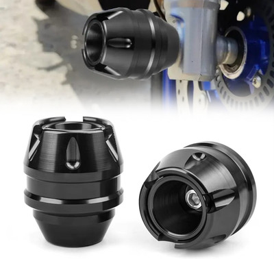 ASRYD Universal Motorcycle Front Fork Slider Wheel Frame Slider Protector Black Bike Crash Guard(Universal For Bike)