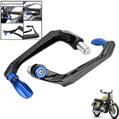 Generox Handlebar Brake Clutch Lever Hand Guard Protector GXcarbonLGBLUE329 Bike Crash Guard(JAWA)