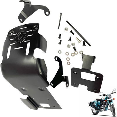 Dhe Best Bike Sump Guard / Engine plate Black Compatible with Royal Enfield Classic 500 Bike Engine Guard(Royal Enfield)