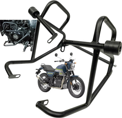 Dhe Best Bike Heavy Quality Metal Crash Guard with Slider for RE Scram 411(Royal Enfield)