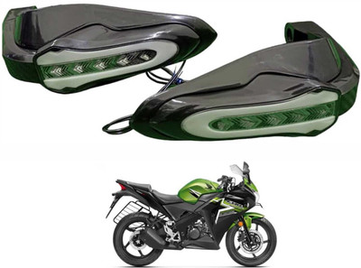 PRTEK Bike Handguards with LED Light, Blue & Yellow Running Turn Signal for CBR 150R Handlebar Hand Guard(Honda)