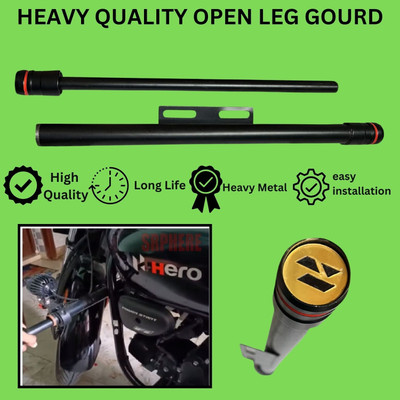 SRPHERE Heavy Single Rod Leg Guard For Hero Splendor Plus Matty Gold ALL Model Bike Crash Guard(Hero, Universal For Bike)