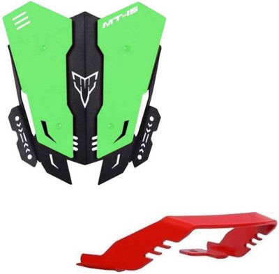 way2gmart MT15 Metal Heavy Visor Green/Black Colour with MT15 Red backrest Bike Fairing Kit