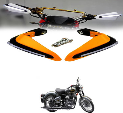 XZRTZ Handguard Handlebar Protector Handguard Turn Orange ForClassic 500 Bike Crash Guard(Royal Enfield)