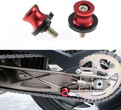 Vagary 6mm Aluminum Swing Red Spools Slider Stand Screw Fits For Kawasaki, KTM, Yamaha Bike Crash Guard(Universal For Bike)