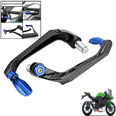 Generox Handlebar Brake Clutch Lever Hand Guard Protector GXcarbonLGBLUE476 Bike Crash Guard(Kawasaki)