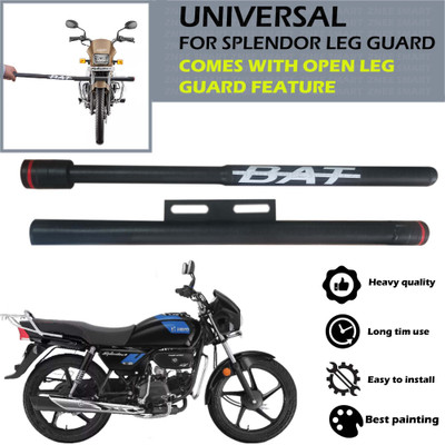 Znee Smart SRBT2253 STYLISH HEAVY SINGLE ROD OPEN BAT-TYPE LEG GUARD FOR SPLENDOR Bike Crash Guard(Hero, Universal For Bike)