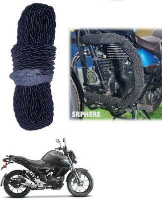 SRPHERE Bike Crash Guard Black Rope 12 Meter Long For FZ S V3.0 FI(Universal For Bike)