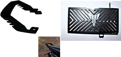 acube mart MT 15 Radiator Grill Guard black white badge with Grab Rail MT 15 black, grill Bike Radiator Guard(Yamaha)