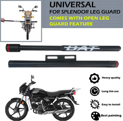 Znee Smart SRBT2264 STYLISH HEAVY SINGLE ROD OPEN BAT-TYPE LEG GUARD FOR SPLENDOR Bike Crash Guard(Hero, Universal For Bike)