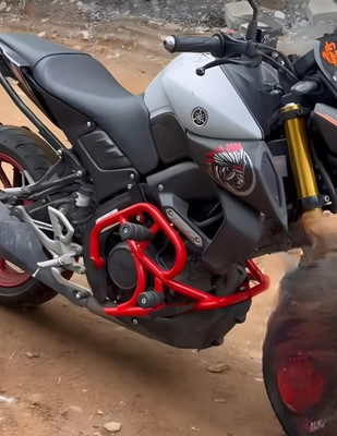 ZOJILA Heavy Quality Metal Red Crash Guard With 4 Sliders Compatible MT-15(Yamaha)