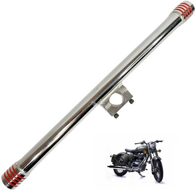 Dhe Best Bike Front Leg Guard Single Rod Red Ring Chrome For Royal Enfield Battle Green Bike Crash Guard(Royal Enfield)