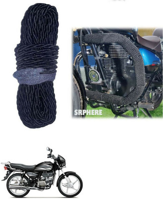 KP8 Bike Crash Guard Black Rope 12 Meter Long For Splendor(Universal For Bike)