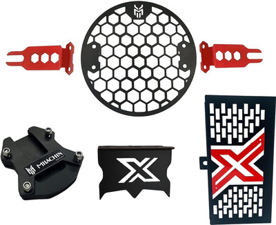 MILACHIN Hero Xpulse Accessories Headligt Grill | Side Stand | Radiator Guard Combo Set Bike Crash Guard(Hero)