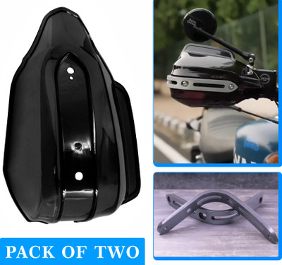 ASRYD Motorcycle CNC Heavy Quality Unbreakble-Flexible Hand Guard handprotector Black Handlebar Hand Guard(Royal Enfield)