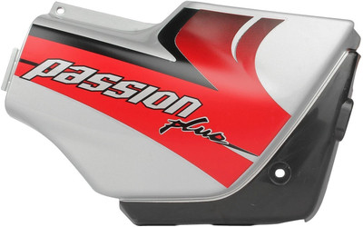 TAWAE ENTREPRISE Side Panel For Passion Plus (Silver/Red) Bike Crash Guard(Hero)